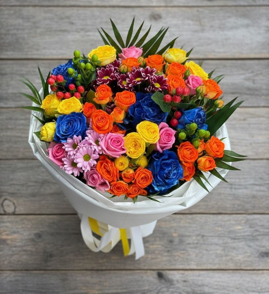 Букет цветов из: Розы и Хризантемы в Унече