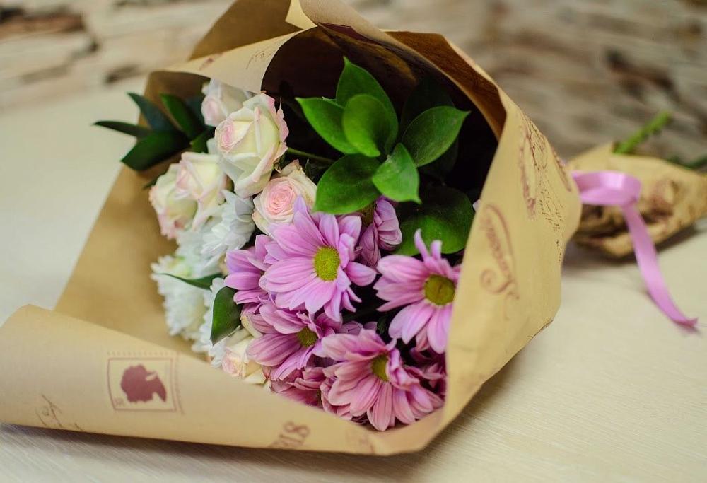 Букет цветов из: Розы и Хризантемы в Унече