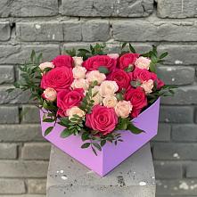 Цветочная композиция из Розы в коробке в Унече