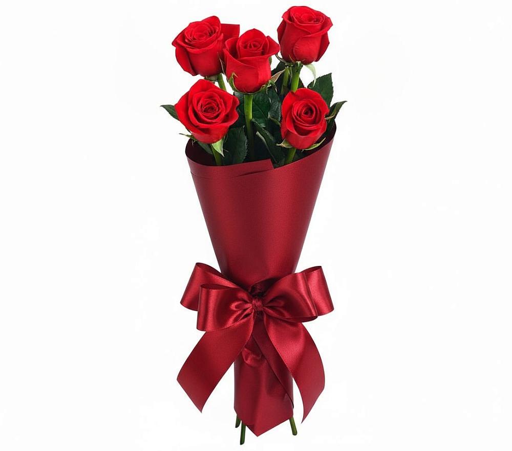 Букет 5 Красных роз Эдлесс Лав в Унече