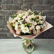 Букет цветов из:  Альстромерии, Розы и Хризантемы в Унече