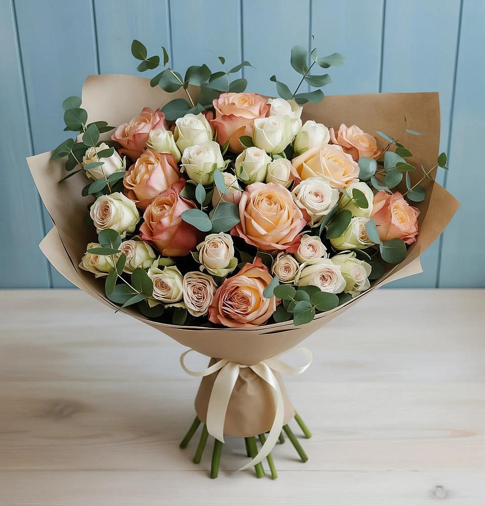 Букет цветов из: Альстромерии и Розы в Унече