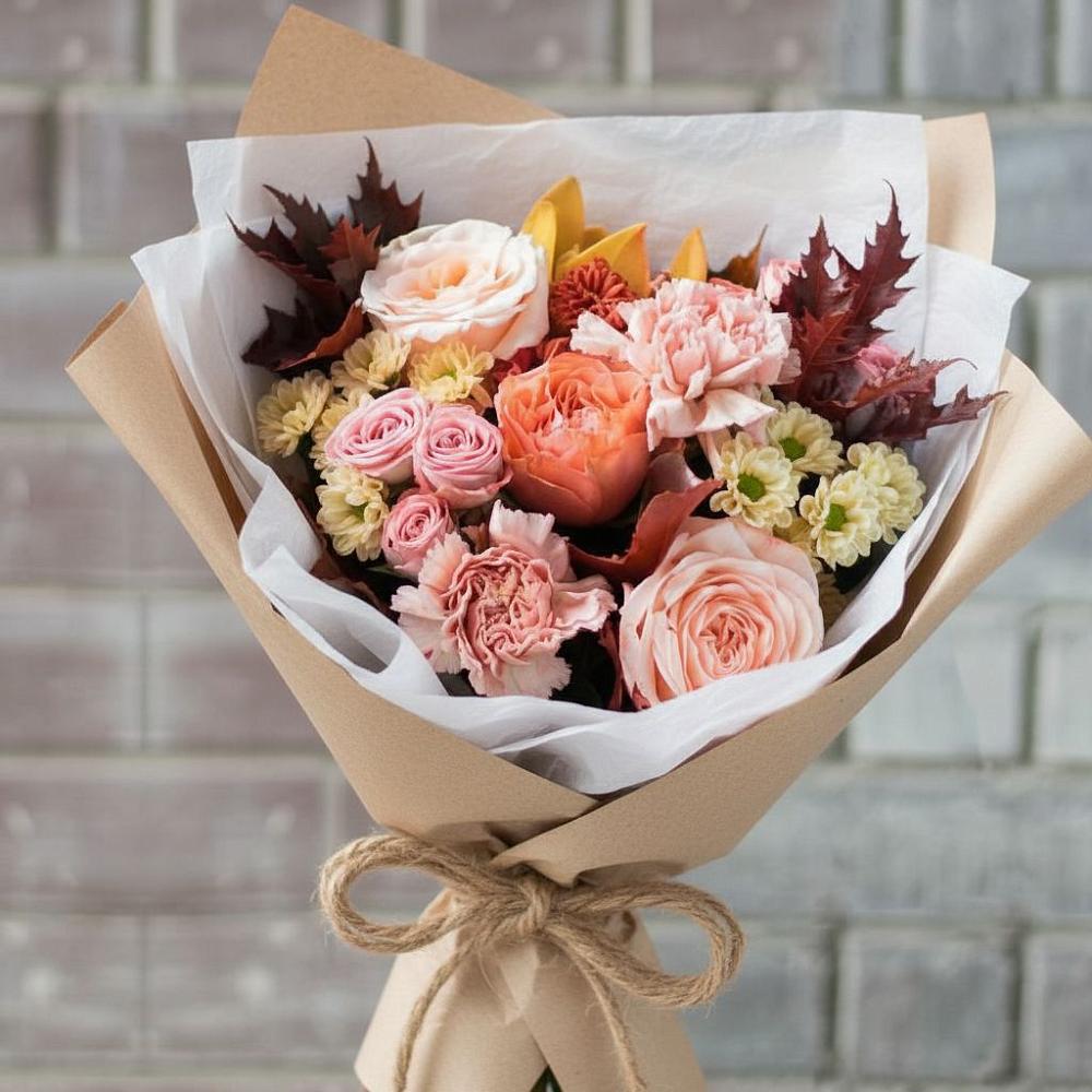 Букет цветов из: Гвоздики, Хризантемы и Розы в Унече