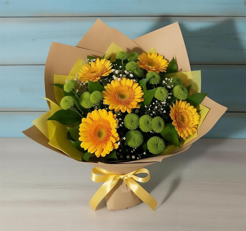 Букет цветов из: Герберы и Хризантемы в Унече