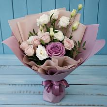 Букет цветов из:  Розы и Лизиантусы в Унече