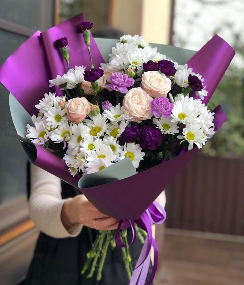 Букет цветов из: Хризантемы, Гвоздики и Розы в Унече