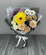 Букет цветов из:  Розы, Герберы и Хризантемы в Унече