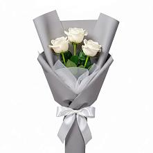 Букет 3 белые розы в Унече