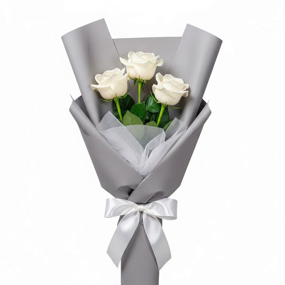 Букет 3 белые розы в Унече