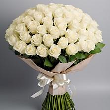 Букет 101 беля роза Белоснежка в Унече