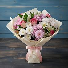 Букет цветов из:  Хризантемы, Альстромерии и Розы в Унече