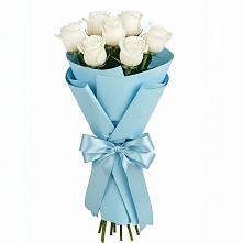 Букет 7 белых роз Проуд в Унече