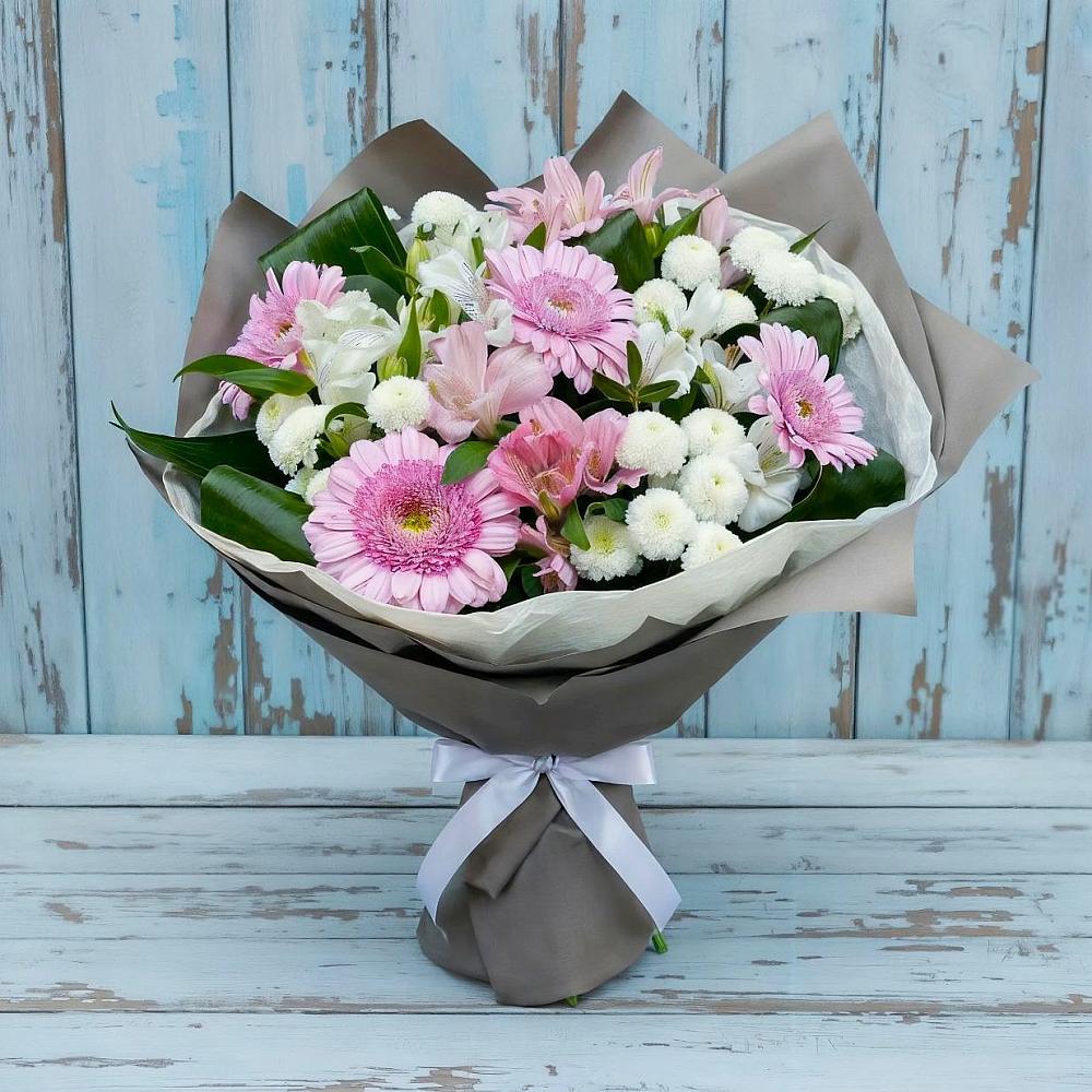 Букет цветов из: Герберы, Альстромерии и Хризантемы в Унече