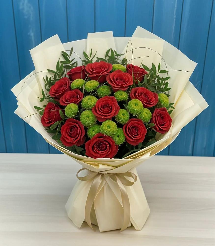 Букет цветов из: Розы и Хризантемы в Унече