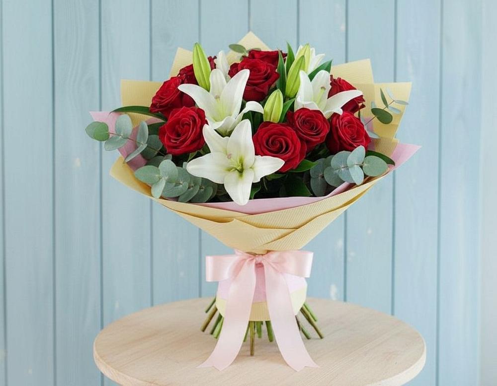 Букет цветов из: Лилии и Розы в Унече